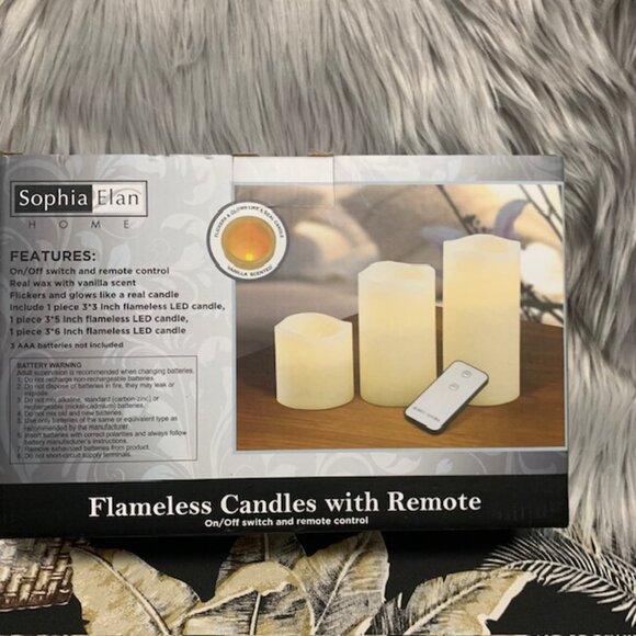 SOPHIA ELAN HOME Flameless Candles with Remote NIB Vanilla Scented - Picture 3 of 3